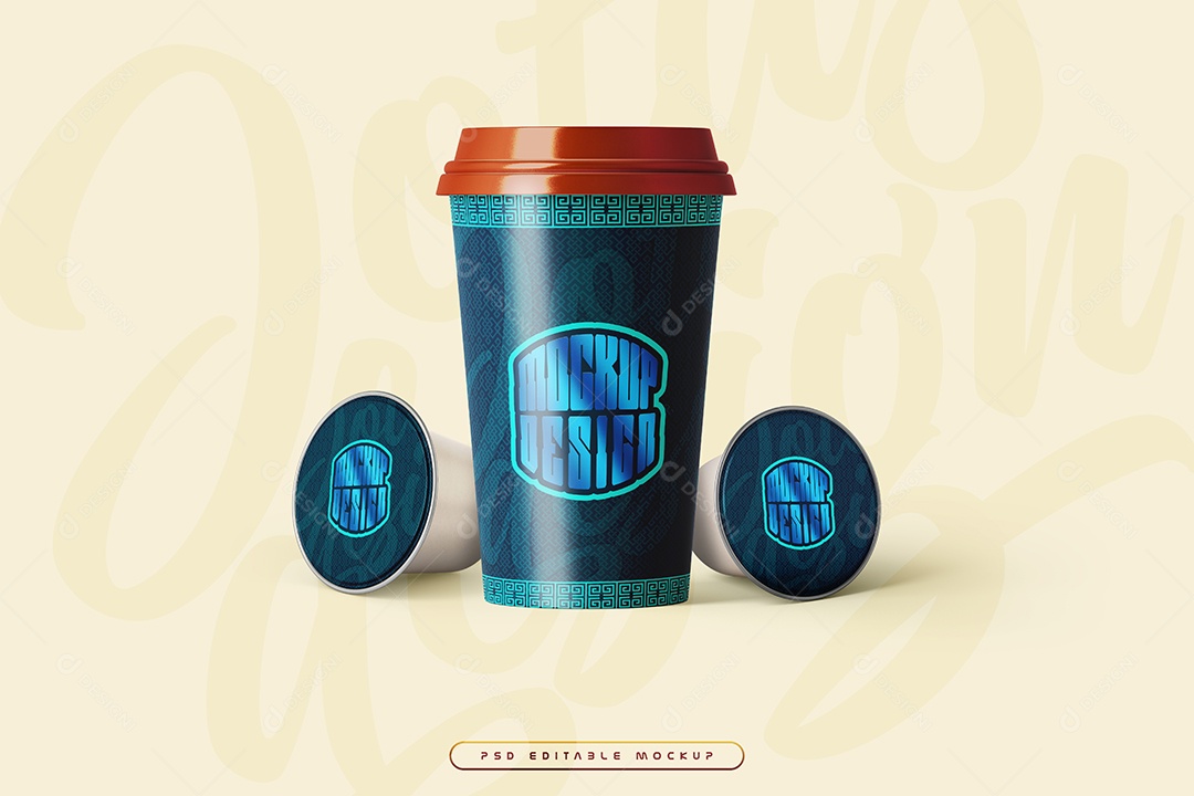 Copo de Café Mockup PSD Editável