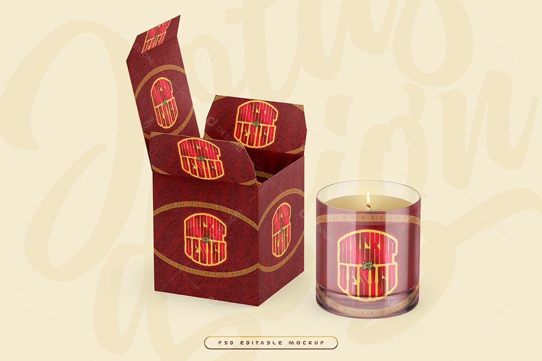 Mockup De Vela Cor Berge PSD Editável