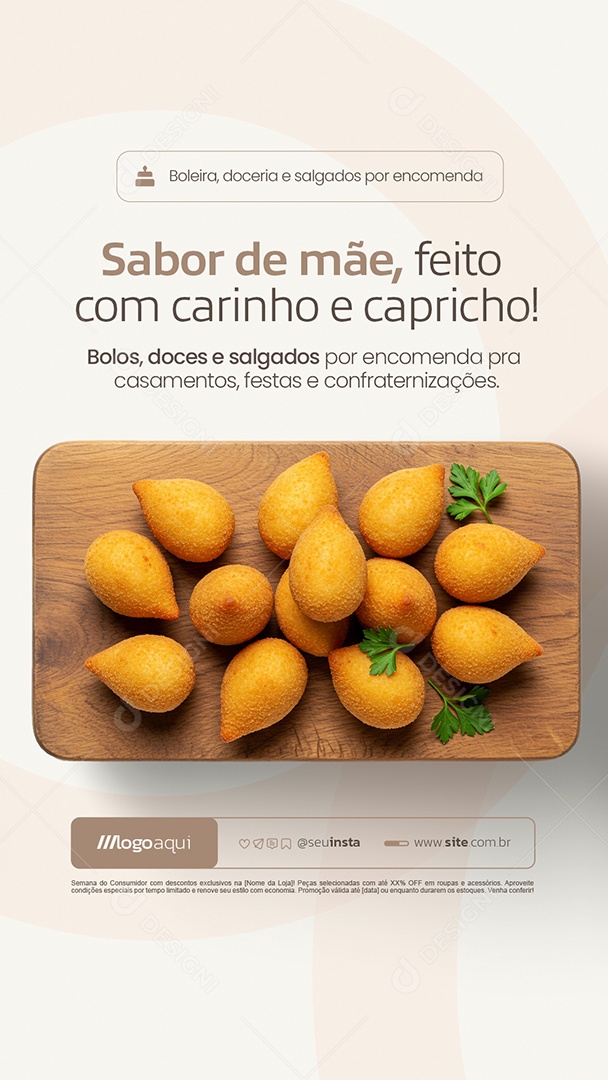 Story Boleira Sabor de Mãe Social Media PSD Editável