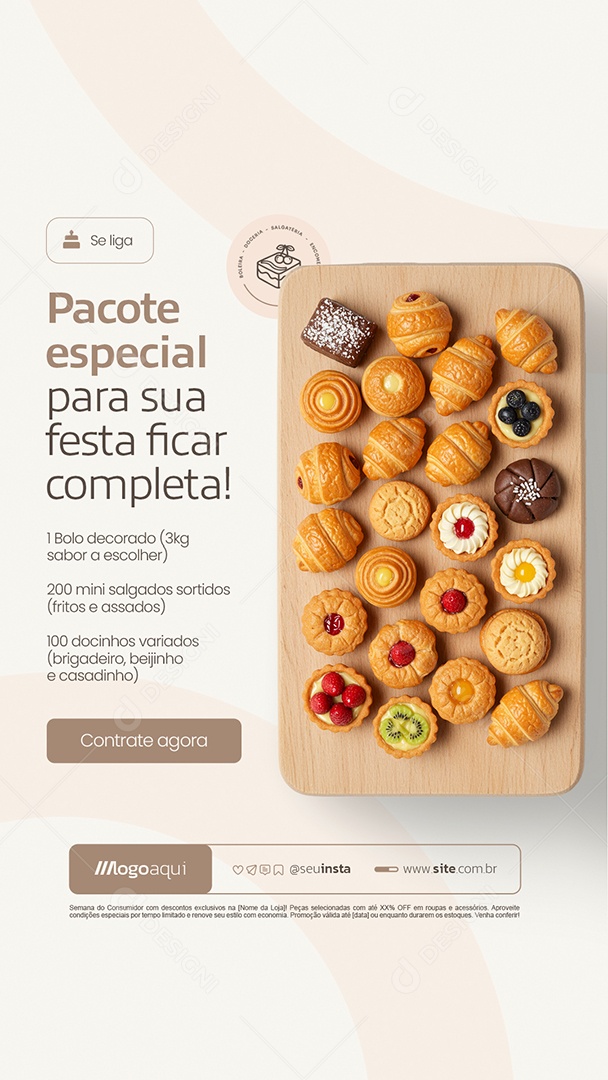 Story Boleira Pacote Especial Social Media PSD Editável