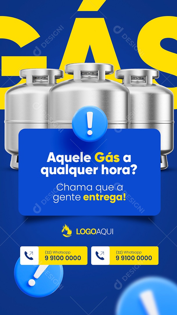Story Distribuidora de Gás Chama Que a Gente Entrega Social Media PSD Editável