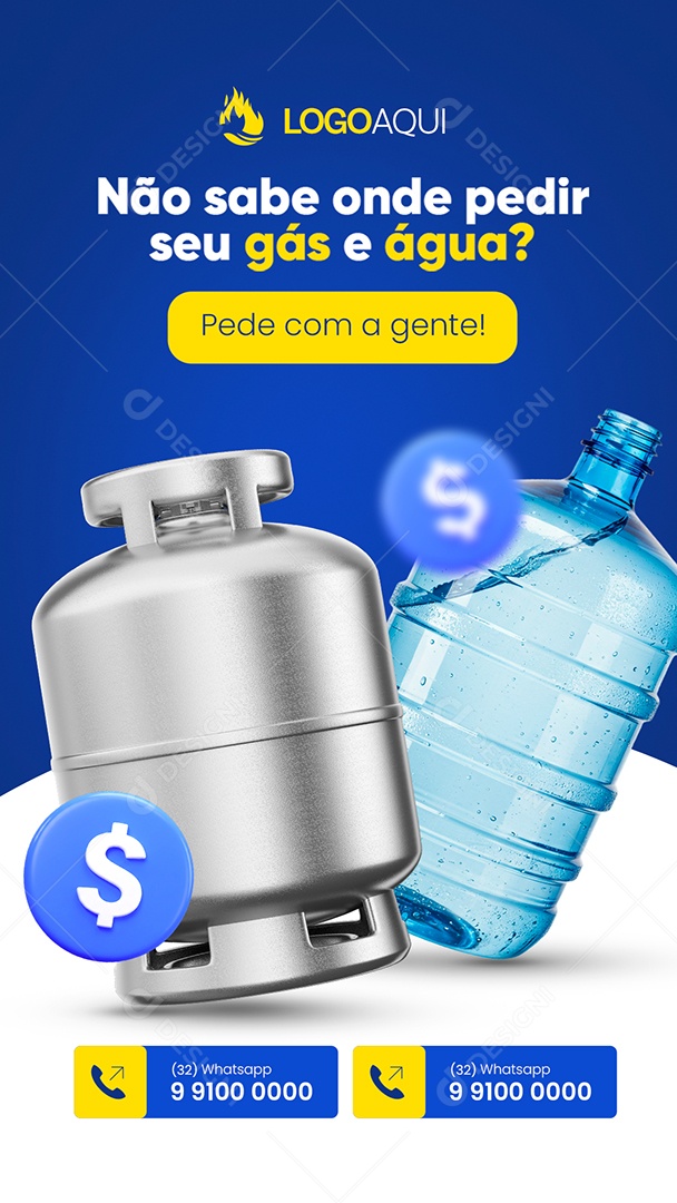 Story Distribuidora de Gás Pede com a Gente Social Media PSD Editável