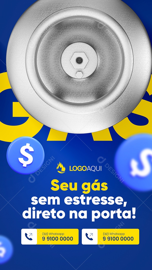 Story Distribuidora de Gás Sem Estresse Social Media PSD Editável