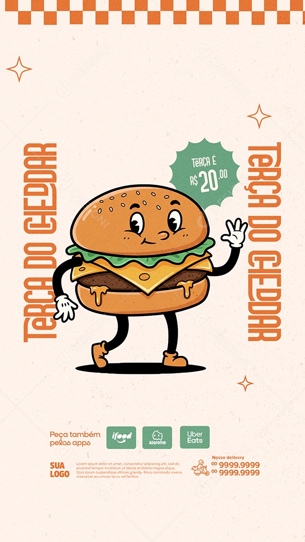 Story Lanchonete Terça do Burguer Social Media PSD Editável