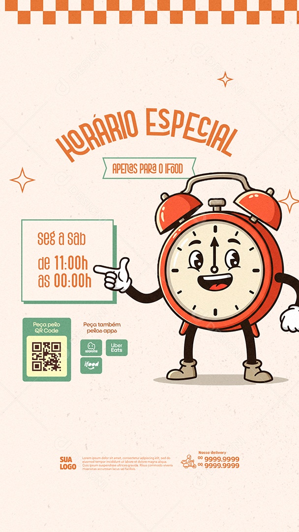 Story Lanchonete Horário Especial Social Media PSD Editável