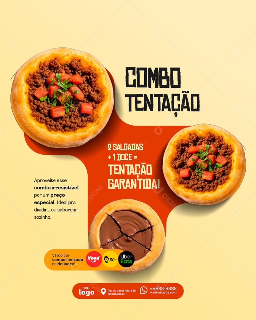 Post Combo Tentação Esfirra Social Media PSD Editável