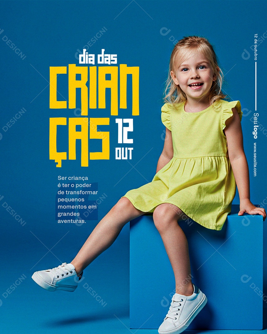 Post Dia das Crianças 12 de Outubro ser Criança é ter Poder Social Media PSD Editável
