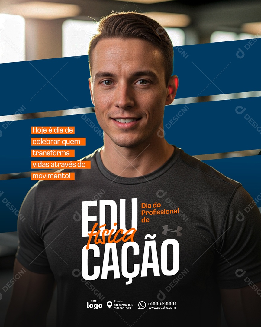 Post Dia do Profissional de Educação Física Hoje é Dia de Celebrar Social Media PSD Editável