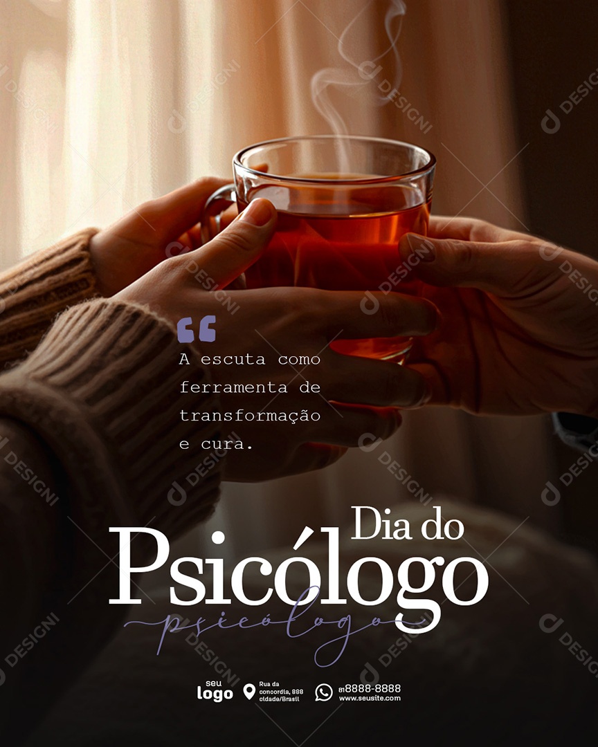 Post Dia do Psicólogo a Escuta como Feramenta Social Media PSD Editável