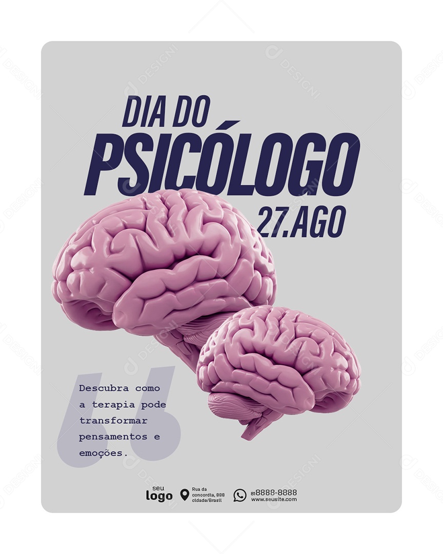 Post Dia do Psicólogo Descubra como a Terapia pode Transformar Social Media PSD Editável