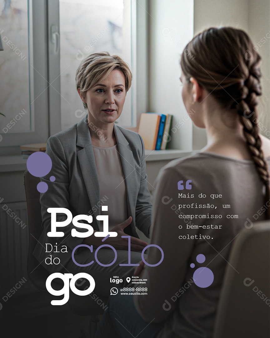 Post Dia do Psicólogo Mais do que Profissão Social Media PSD Editável