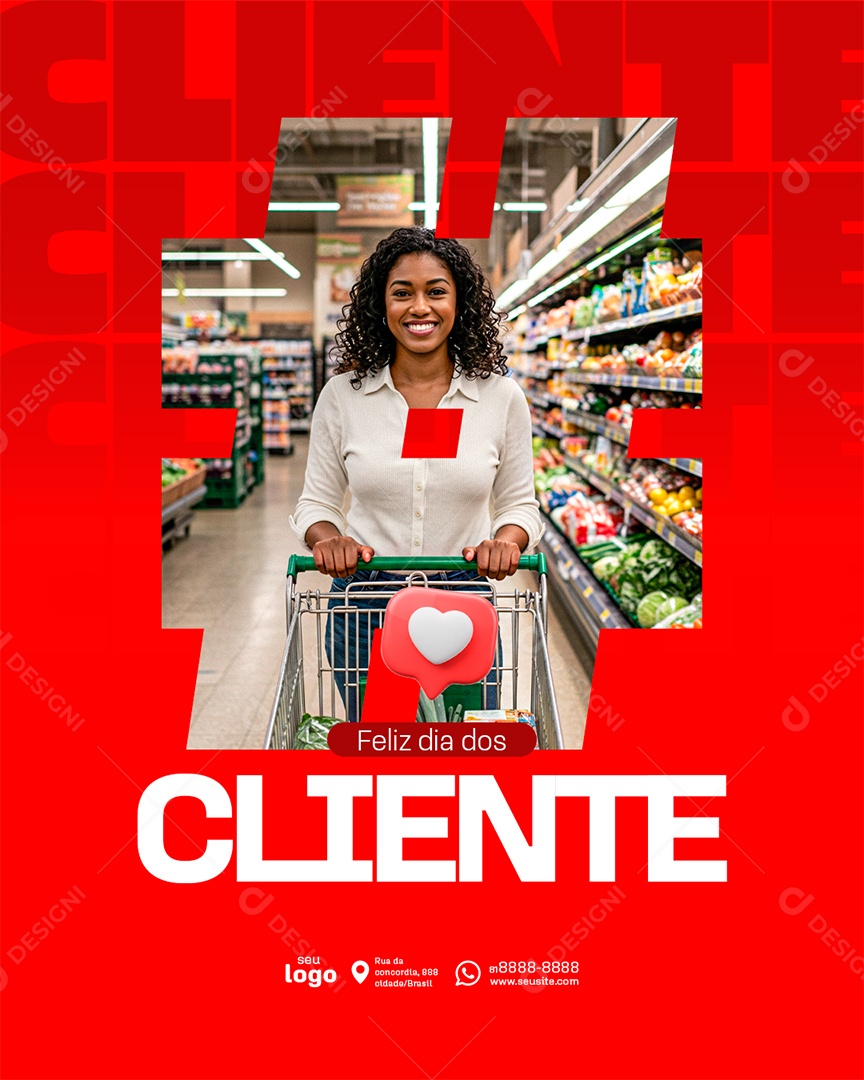 Post Feliz Dia do Cliente Social Media PSD Editável