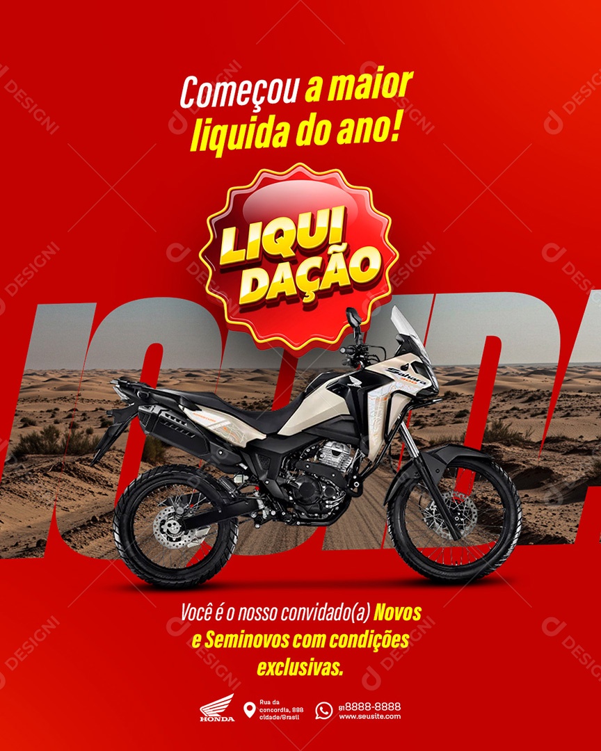 Post Honda Começou a maior Liquida do Ano Social Media PSD Editável