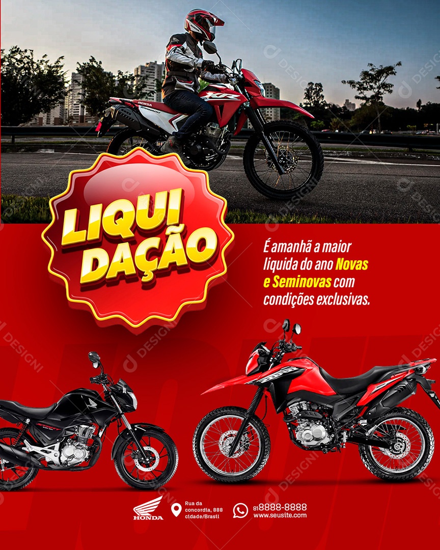 Post Honda Liquidação Social Media PSD Editável