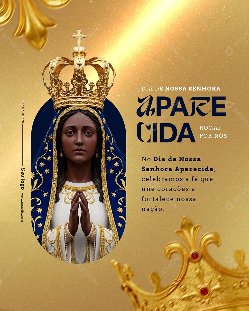 Post Nossa Senhora de Aparecida Celebramos a Fé Social Media PSD Editável