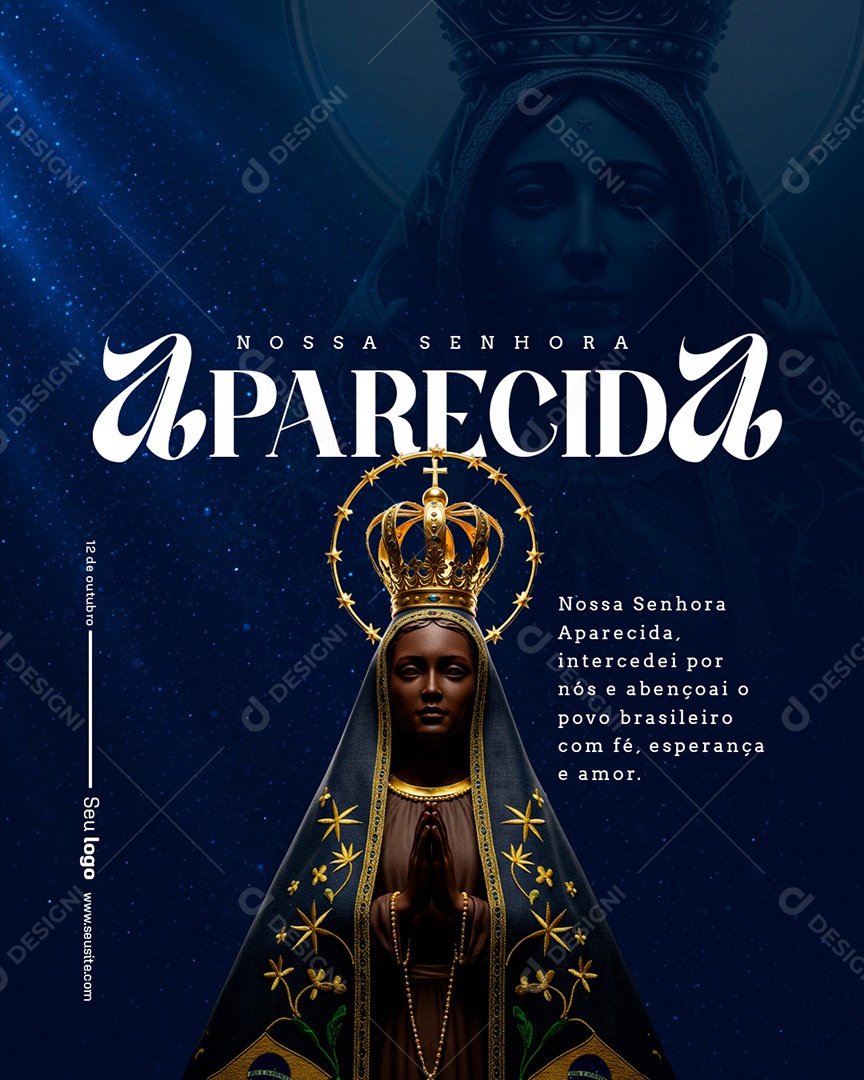 Post Nossa Senhora de Aparecida Intercedei por nós Social Media PSD Editável