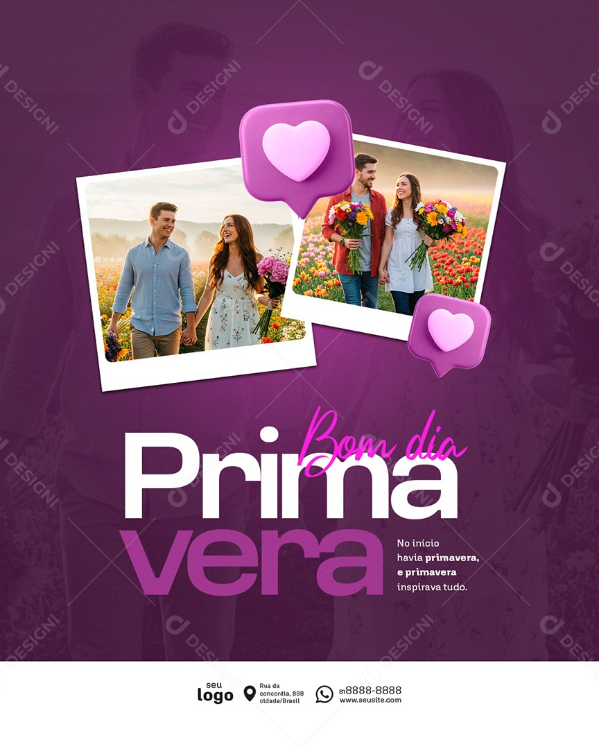 Post Primavera No Início havia Primavera Social Media PSD Editável