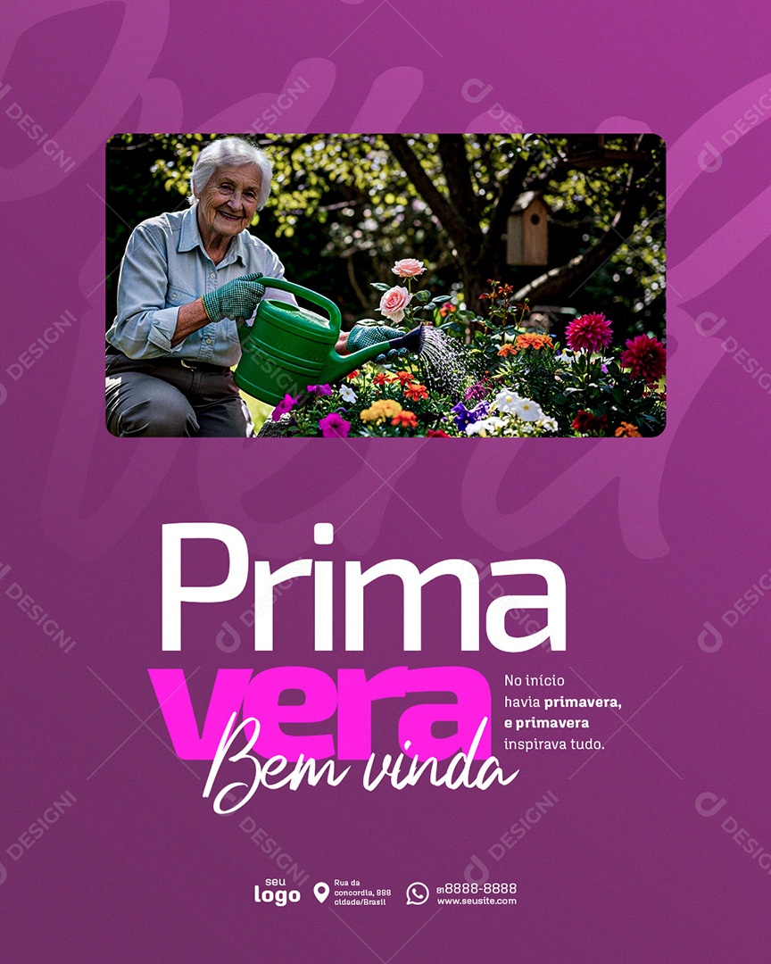 Post Primavera Primavera Inspirava Tudo Social Media PSD Editável