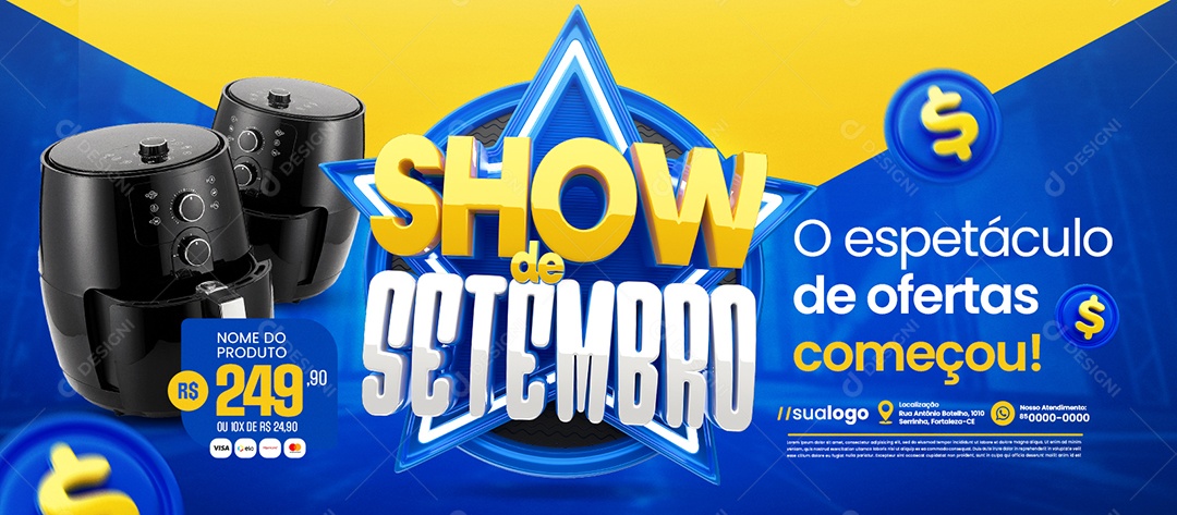 Banner Show de Setembro Loja de Eletrodoméstico Air Flyer Social Media PSD Editável