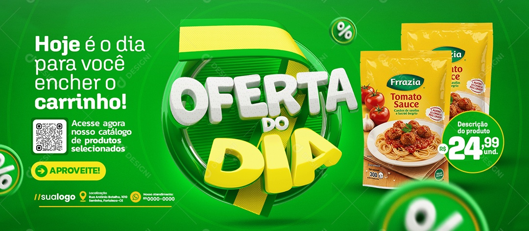 Banner Oferta do Dia Supermercado 7 de Setembro Supermercado Social Media PSD Editável