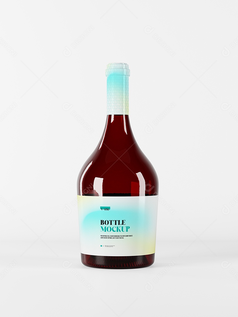 Litro de Vidro Mockup PSD Editável