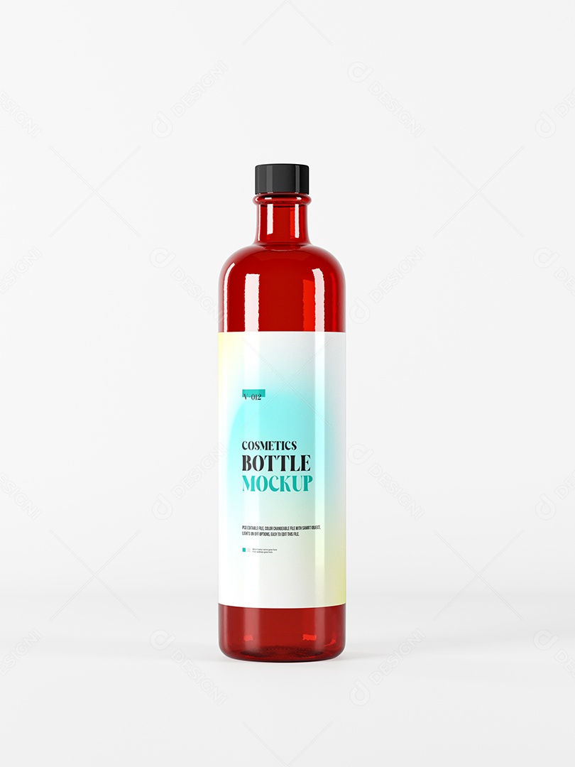 Litro de Vidro Mockup PSD Editável