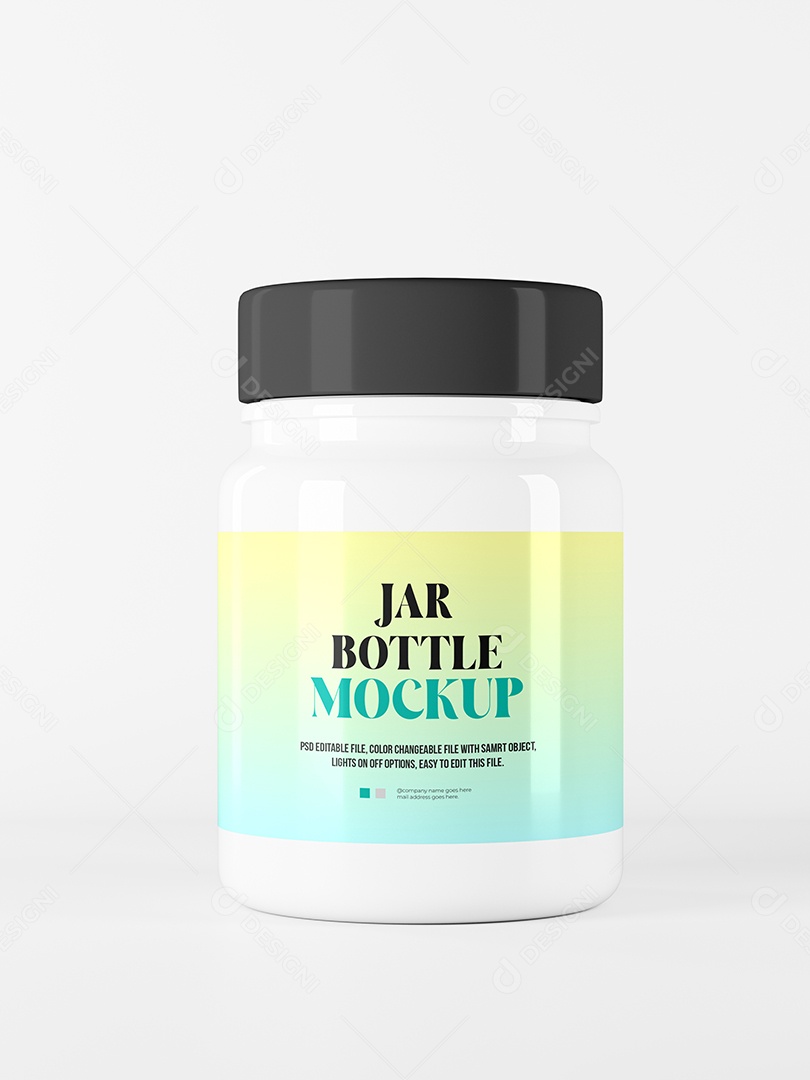Pote de Vidro Mockup PSD Editável