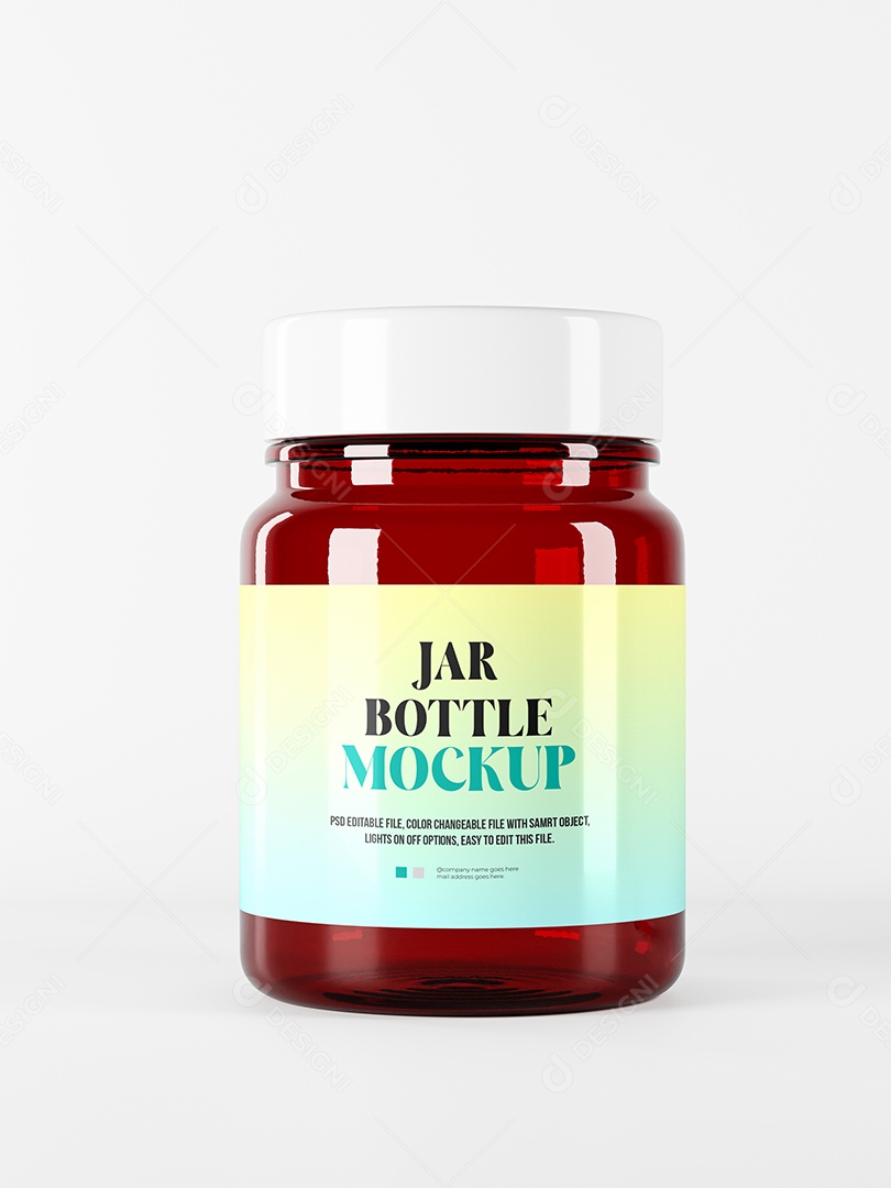 Pote de Vidro Mockup PSD Editável