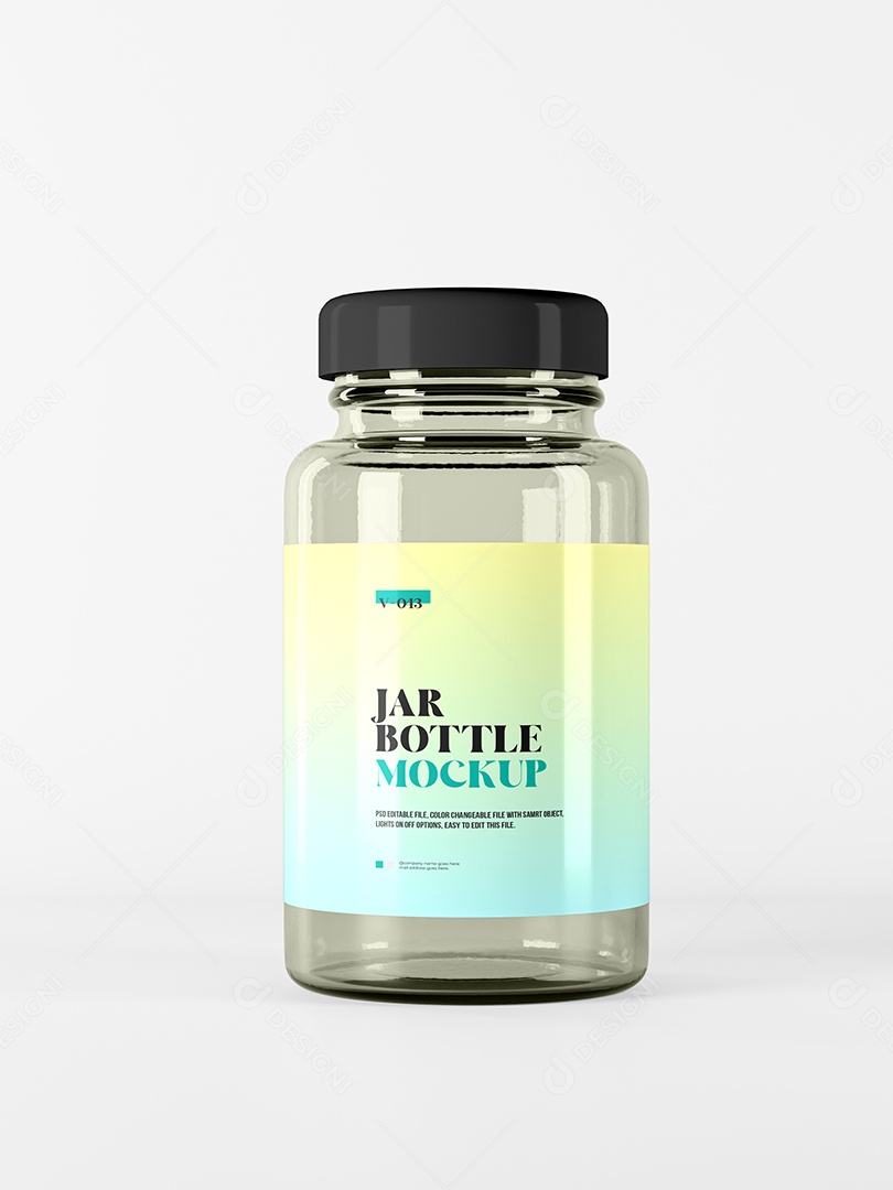 Pote de Vidro Mockup PSD Editável