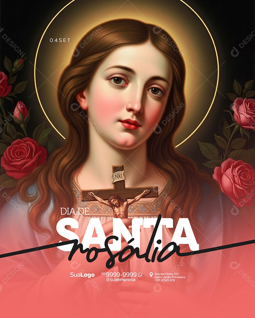 Dia de Santa Rosália 04 de Setembro Social Media PSD Editavel