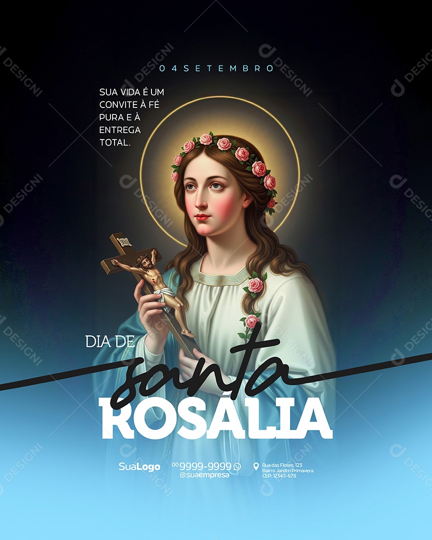 Dia de Santa Rosália 04 de Setembro Social Media PSD Editavel