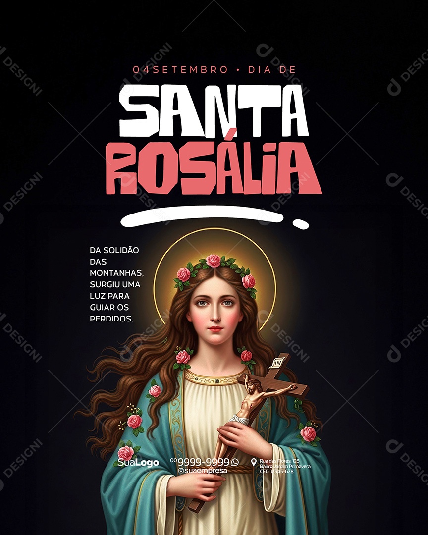Dia de Santa Rosalia 04 de Setembro Social Media PSD Editavel