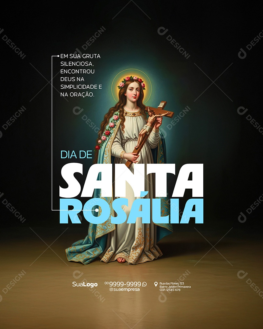 Dia de Santa Rosália 04 de Setembro Social Media PSD Editável