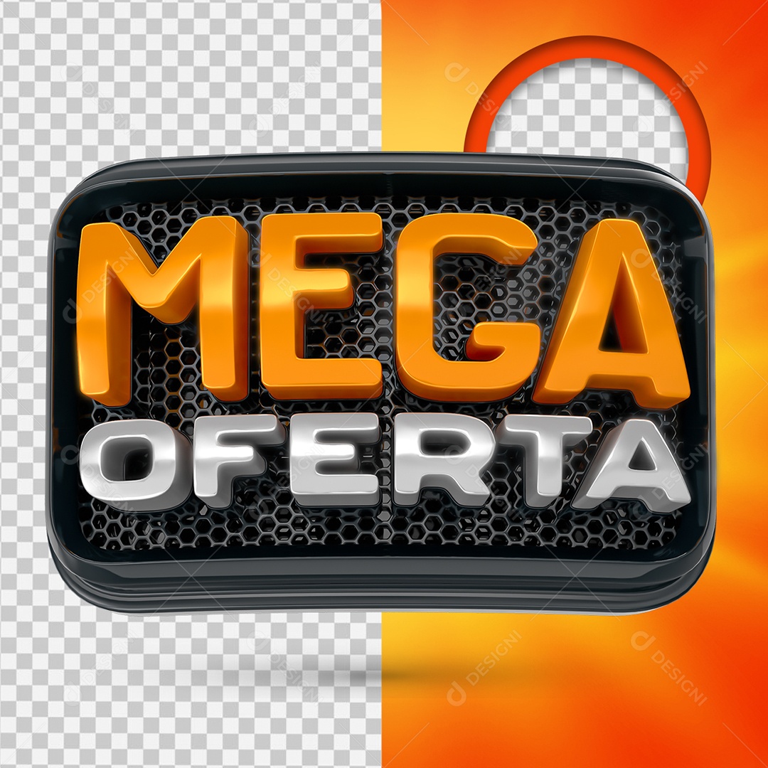 Mega Oferta Selo 3D para Composição PSD