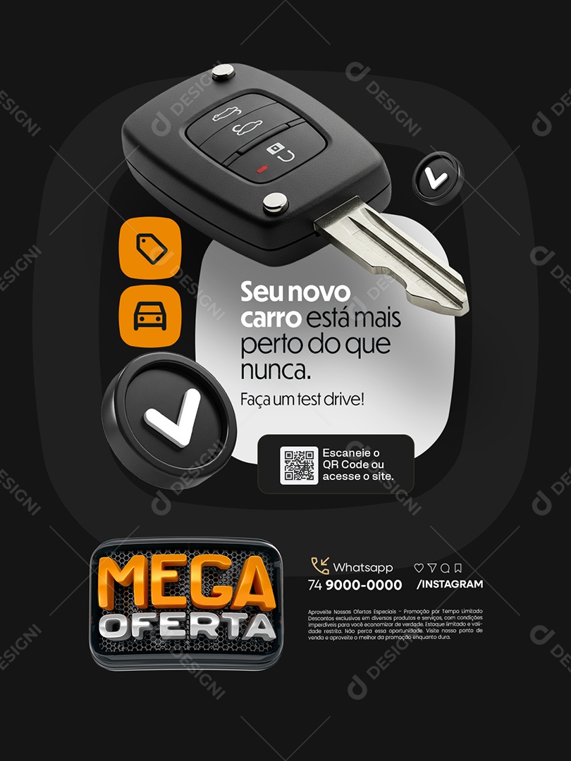 Mega Oferta Concessionária Seu Novo Carro Social Media PSD Editável
