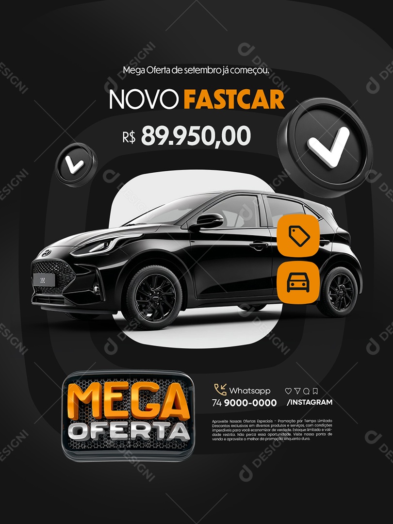 Mega Oferta Concessionária Novo Fastcar Social Media PSD Editável