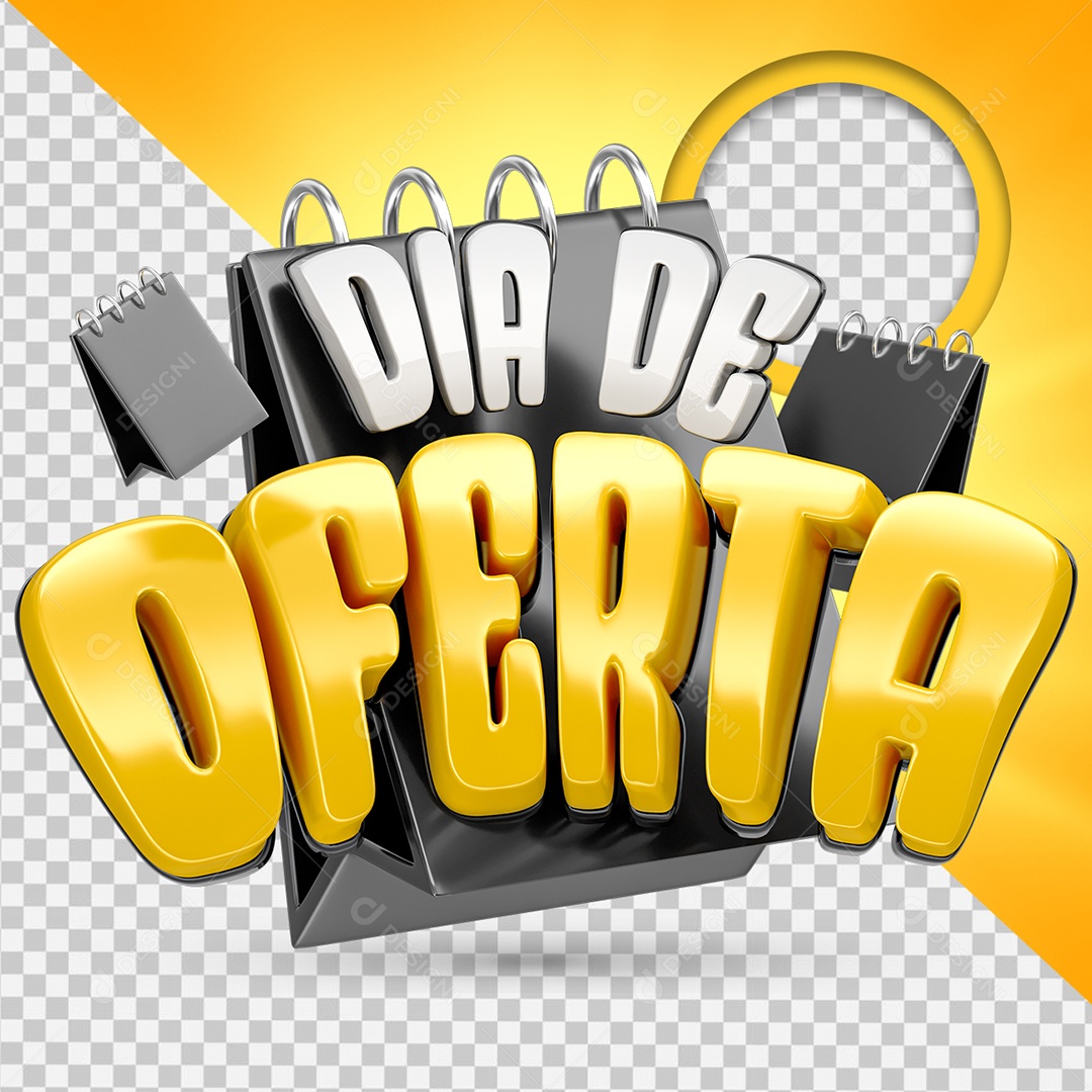 Dia de Oferta Selo 3D para Composição PSD
