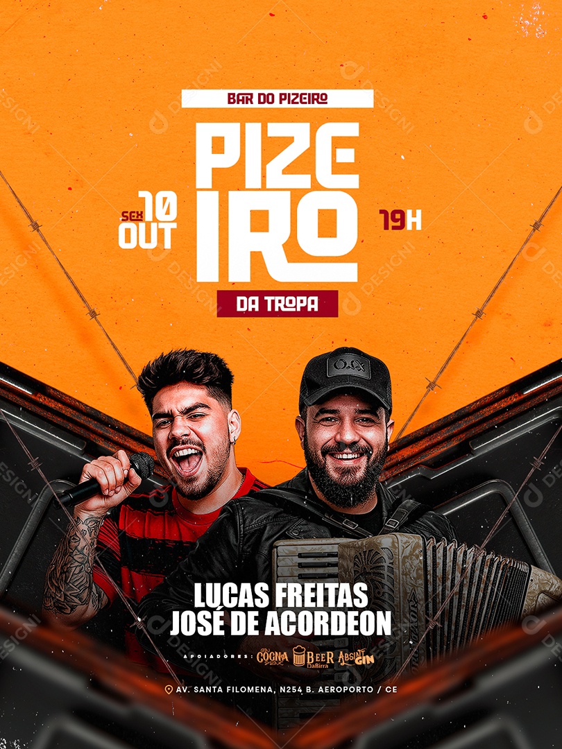 Flyer Próximos Shows Pizeiro da Tropa Social Media PSD Editável