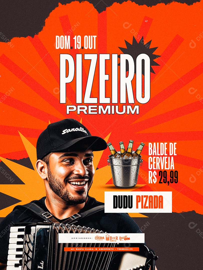 Flyer Próximos Shows Pizeiro Premium Social Media PSD Editável