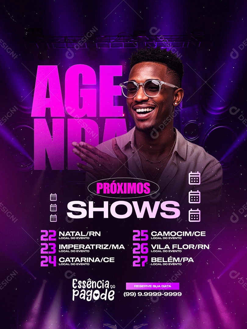Flyer Próximos Shows Agenda Essência do Pagode Social Media PSD Editável