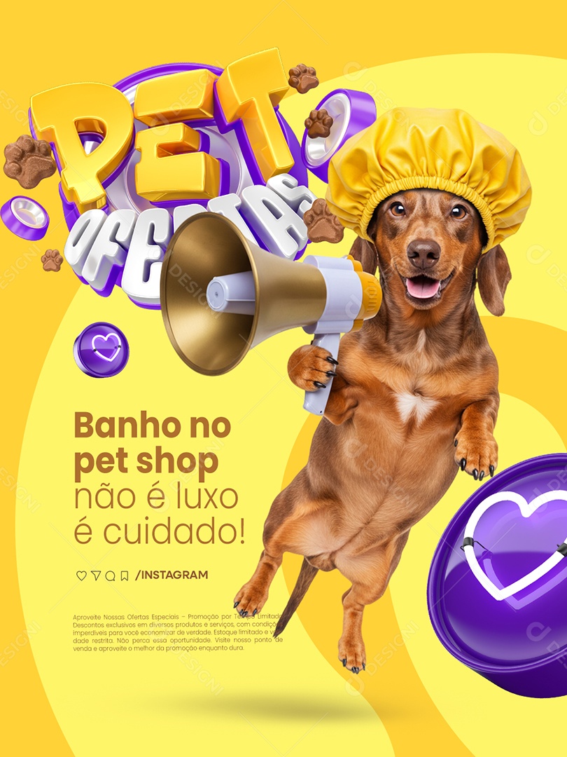 Pet Ofertas Petsho Banho Não é Luxo é Cuidado Social Media PSD Editável