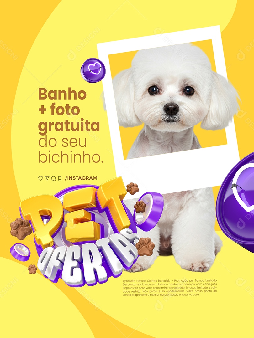 Pet Ofertas Petshop Banho Foto Gratuita Social Media PSD Editável
