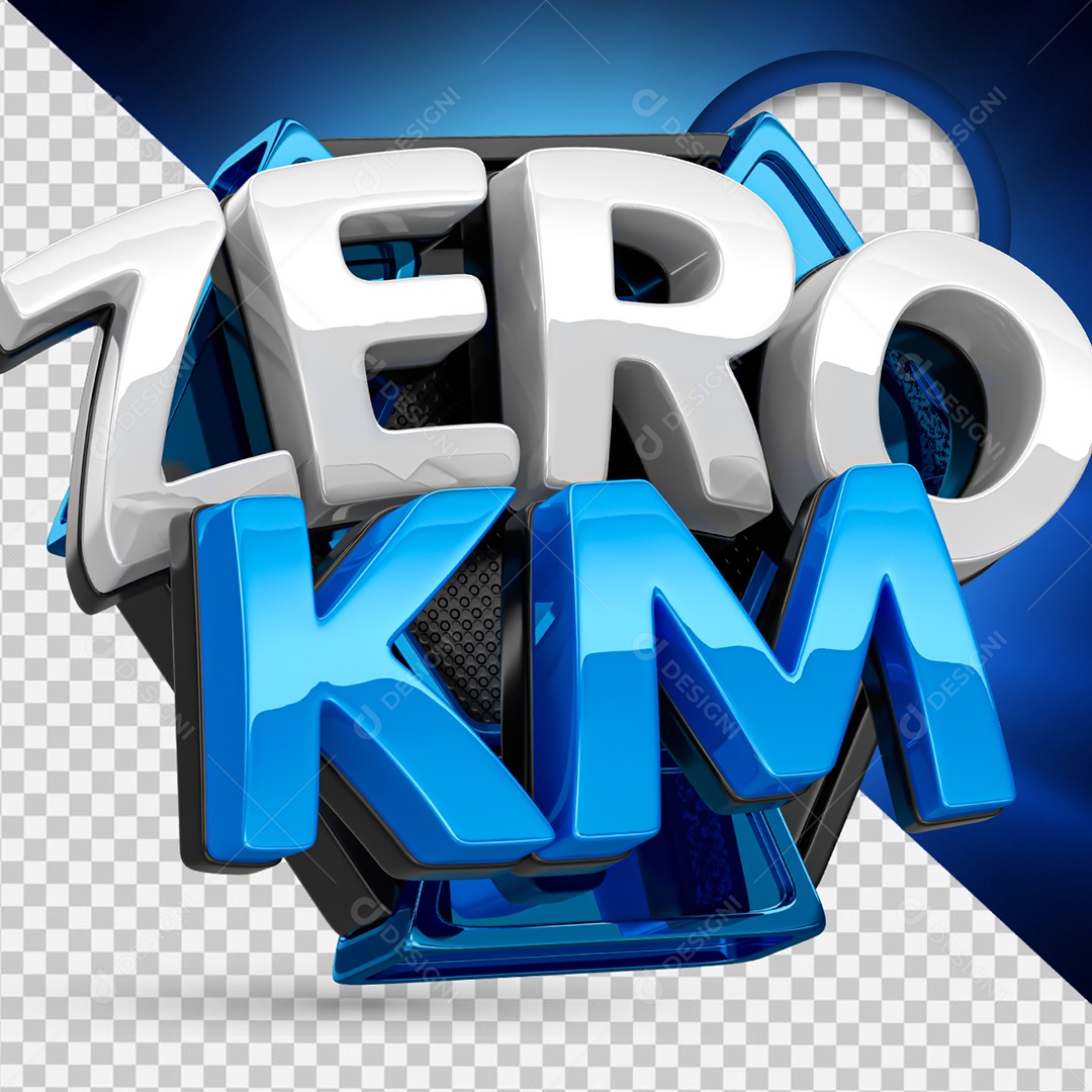 Zero KM Selo 3D para Composição PSD