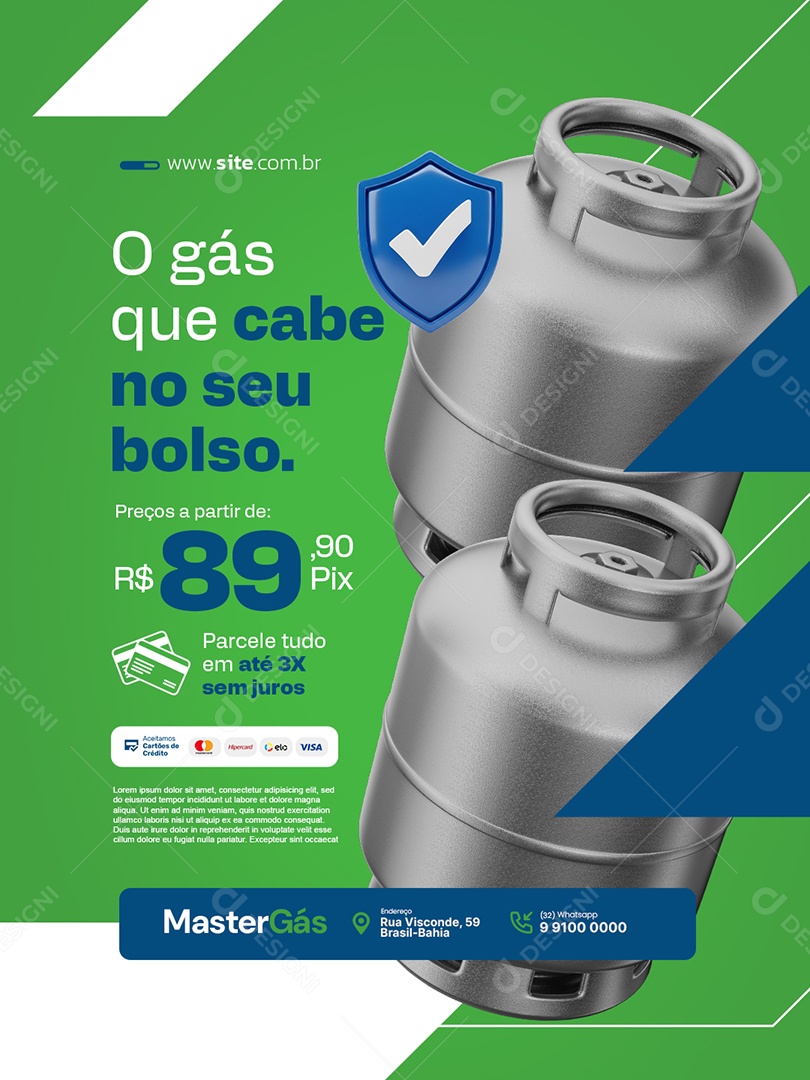 Distribuidora de Gás Que Cabe no Seu Bolso Social Media PSD Editável