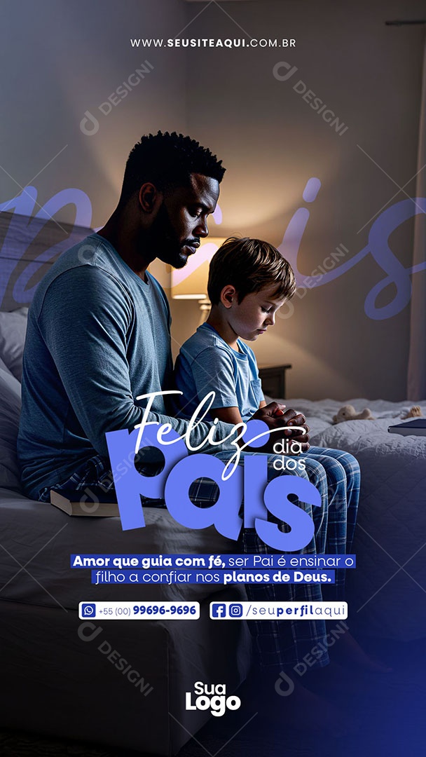 Story Feliz Dia dos Pais 10 de Agosto Bombeiro Social Media PSD Editável