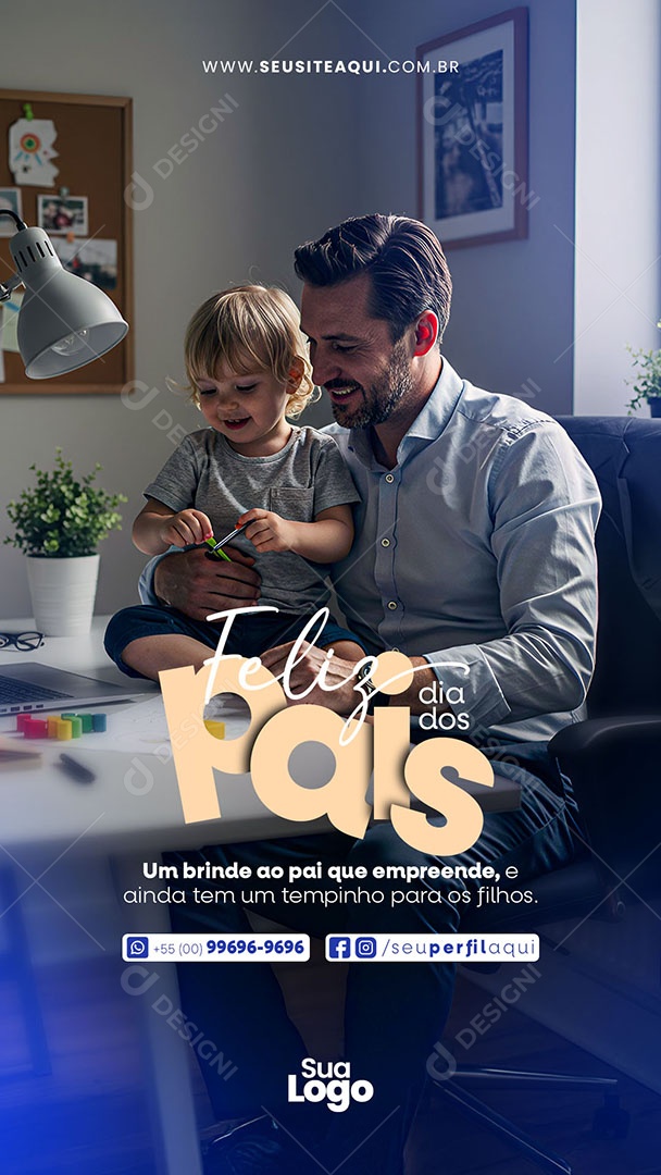 Story Feliz Dia dos Pais 10 de Agosto Bombeiro Social Media PSD Editável