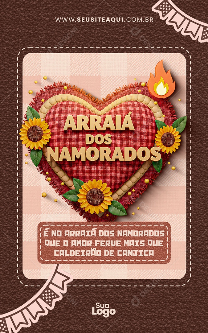 Arraiá dos Namorados Social Media Composição PSD