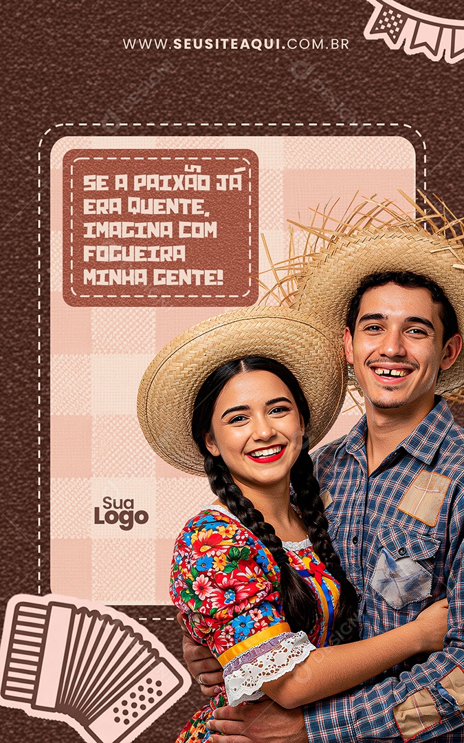 Arraiá dos Namorados Social Media Composição PSD