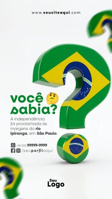 Story Dia da Independência do Brasil 07 de Setembro Social Media PSD Editável