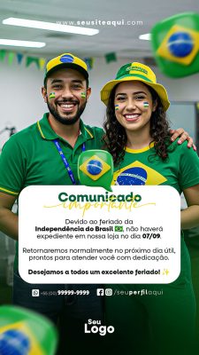 Story Dia da Independência do Brasil 07 de Setembro Social Media PSD Editável